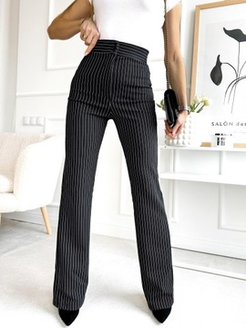ЭЛЕГАНТНЫЕ ЖЕНСКИЕ БРЮКИ, завышенная талия, принт в полоску.