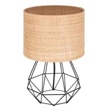 LAMPKA NOCNA STOŁOWA BIURKOWA RATAN RATTAN ABAŻUR
