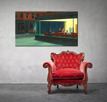 Nocne Jastrzębie - Edward Hopper klasyk duży obraz