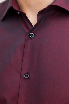 Bordowa opalizująca koszula z bawełny rozmiar 176-182/42