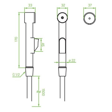 НАСТЕННЫЙ КОМПЛЕКТ БИДЕТТА БИДЕ БИДЕ, ЛИЦОМ НА ДУШ