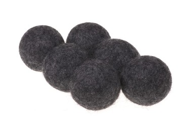 KULKI Z WEŁNY OWCZEJ 100% 4 CM POPIEL CIEMNY