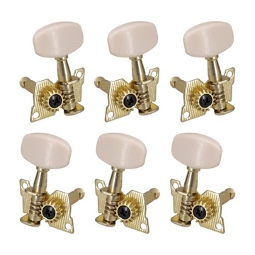 6Pcs Guitar 3L 3R Open String Button Tuning Pegs Machine Head Key Peg White
