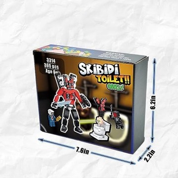 БЛОКИ 3314 SKIBIDI ТУАЛЕТ МУЖЧИНА ФИГУРКА 360 ЭЛЕМЕНТОВ. В ПОДАРОК ​​5 шт.