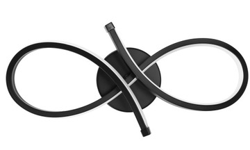 LAMPA ŚCIENNA KINKIET LED WSTĄŻKA BLACK CZARNY