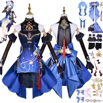 Genshin Impact Ganyu Nowa Skóra Cosplay Anime Kostium PERUKA HALLOWEEN, XS