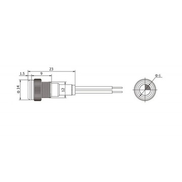 Lampka kontrolna LED kolory 14mm Zielona