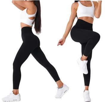 LEGGINSY Getry Fitness MODELUJĄCE kryjące Sport M/L