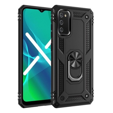 ETUI PANCERNE MOCNE ARMOR RING DO SAMSUNG A02s/A03s + SZKŁO