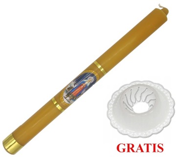 GROMNICA świeca woskowa duża MATKA BOŻA GROMNICZNA + OKAPNIK GRATIS