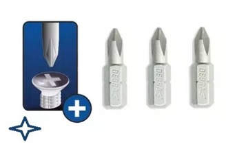 DEDRA KOŃCÓWKI WKRĘTAKOWE UDAR Phillips PH3x25mm 18A02PH30-03