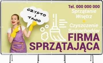 BANER REKLAMOWY 200x100cm projekt gratis różne wzory FIRMA SPRZĄTAJĄCA