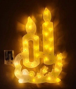 OZDOBA LED NA OKNO BIAŁY CIEPŁY Z PRZYSSAWKĄ 42CM