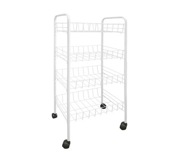 KOSZYK REGAŁ STOJAK 4x PÓŁKA ORGANIZER NA KÓŁKACH