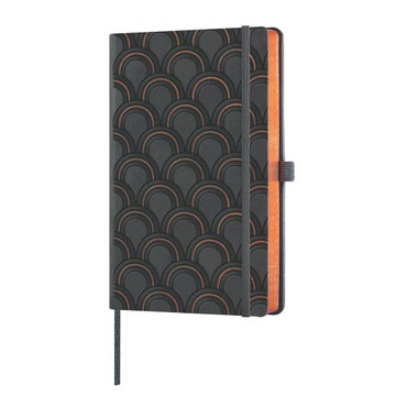 Notes notatnik włoski Castelli Milano A5 ART DECO czarny miedziany prezent