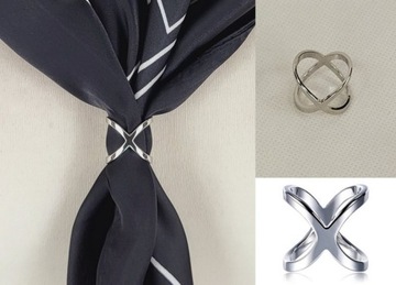 Застежка декоративная КЛИП-КОЛЬЦО ДЛЯ ШАРФА, цвет серебро.