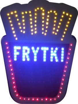 Reklama FRYTKI led szyld panel tablica migająca świecąca diody led