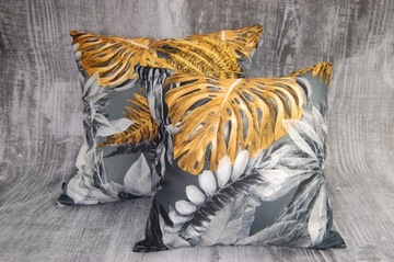 Poszewka 40x40 MONSTERA PAPROC złota naszarosciach