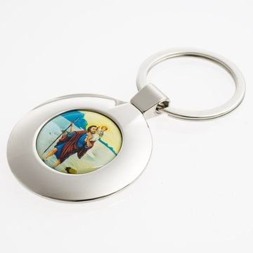 BRELOK ZE ŚW. KRZYSZTOFEM W PUDEŁKU DLA KIEROWCY