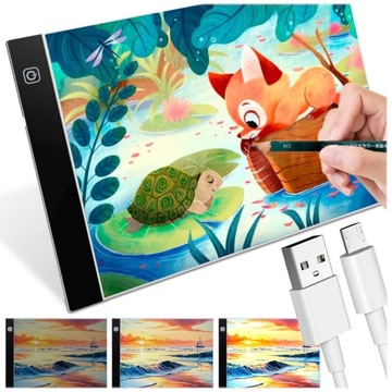 ДОСКА ДЛЯ ЧЕРТЕЖА С ПОДСВЕТКОЙ для светодиодного рисунка формата А4. РЕЖИМ ЯРКОСТИ.