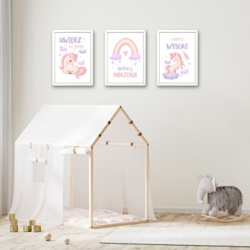 НАБОР КАРТИН ДЛЯ ДЕТСКОЙ КОМНАТЫ, 3Х ПОСТЕРЫ А4