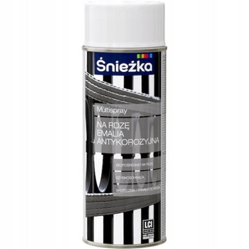 ŚNIEŻKA NA RDZĘ SPRAY BIAŁY PÓŁMAT RAL9010 - 400ml GRUNTOEMALIA W AEROZOLU