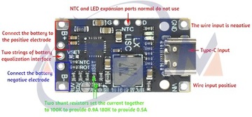 BMS Li-Ion QC зарядное устройство 15 Вт 2S USB-C балансир 8,4 В