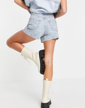 TOPSHOP SPODENKI JEANSOWE DAMSKIE CYRKONIE 40 1RBD