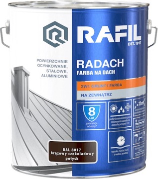 RAFIL RADACH FARBA BRĄZOWY CZEKOLADOWY RAL8017 POŁYSK 10L