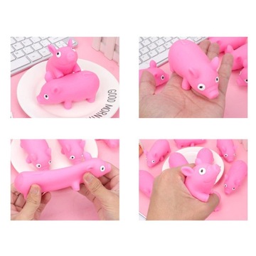 GNIOTEK ŚWINKA PIASKOWA ANTYSTRESOWA SENSORYCZNA ROZCIĄGANA PRANK KOLOR