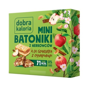 DOBRA KALORIA MINI BATONIKI NERKOWCE SZARLOTKAJ ABŁKO CYNAMON 6x17g