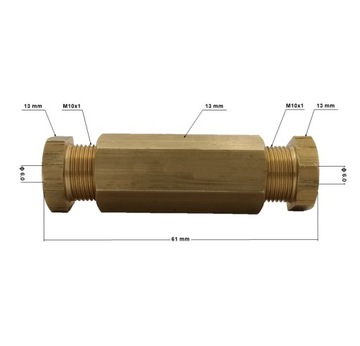 Соединитель медной трубы 6 мм