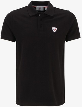 Koszulka polo męska ROSSIGNIOL czarna z małym logo regular fit - L