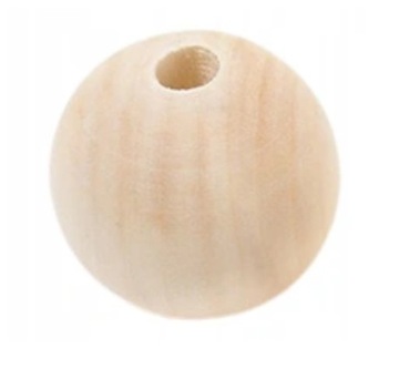 Korale kulki drewniane surowe decoupage 40mm