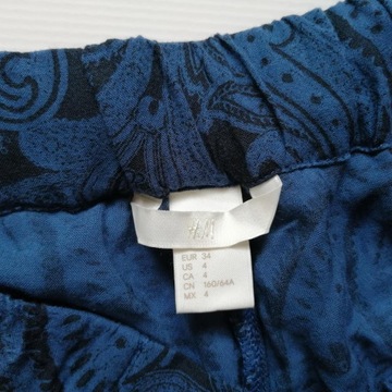 H&M wzorzyste spodnie wiskozowe PAISLEY r. 34