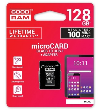 КАРТА GOODRAM MICROSD 128 ГБ MICRO CL10 SD-АДАПТЕР