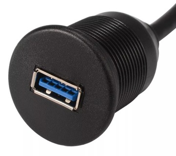 Przedłużacz 2 m USB 3.0 3A gwint panel gniazdo QC 3.0 samochodowy do radia