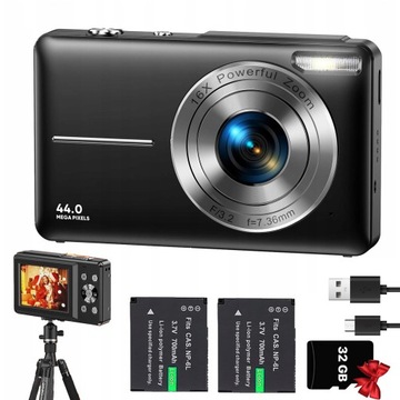 APARAT CYFROWY KOMPAKTOWY APARAT 44MP 1080P LCD 2,4''