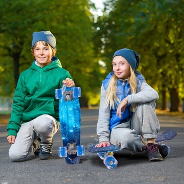 СКЕЙТБОРД FISZKA ДЛЯ ДЕТЕЙ С ПОДСВЕТКОЙ КОЛЕСА LED DRIFT ДЛИНОЙ 56 СМ GALAXY COSMOS