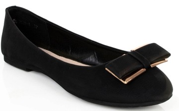 БАЛЕТКИ ЖЕНСКИЕ КЛАССИЧЕСКИЕ ЧЕРНЫЕ ЛУКИ 38