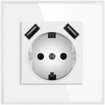 SZKLANE GNIAZDO USB GNIAZDO ELEKTRYCZNE BEZ BOLCEM