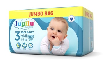 PIELUCHY PAMPERSY LUPILU 3 Midi 112 SZT JUMBO BAG