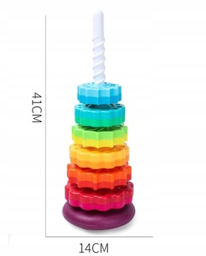 TWISTED PYRAMID RAINBOW TOWER SENSORY EDU SPINAGAIN SORTER SPIN 12M+