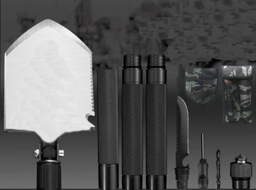 Мультитул Survival ВОЕННАЯ лопата, нож, зажигалка + ТАКТИЧЕСКИЕ ПЕРЧАТКИ