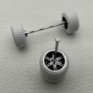 4 sztuki 1: 64 koła Model symulacyjny kół samochodowych Opony z samochodem Biały Argent