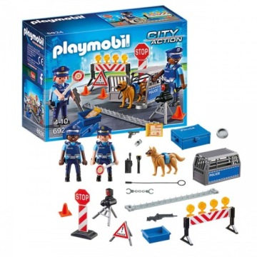 PLAYMOBIL 6878 кубики для детей ПОЛИЦЕЙСКИЙ ДОРОЖНЫЙ БЛОК 48 элементов