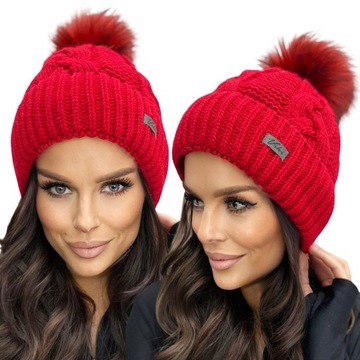 CZAPKA DAMSKA ZIMOWA NA ZIMĘ CIEPŁA WYGODNA GRUBA KOBIECA SPORTOWA KOLORY