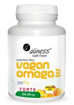 Vegan Omega 3 Forte Aliness DHA 500mg 60 szt.