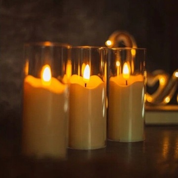 ЗОЛОТАЯ СВЕЧА ДЛЯ НОВОГОДНЕГО ДЕКОРА 14 СМ, НА БАТАРЕЯХ