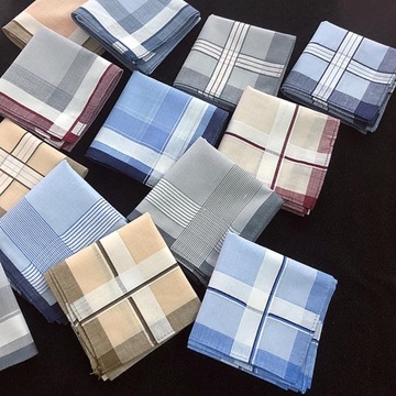 Носовые мужские хлопковые платки Hanky ​​Premium 40х40см, классический стиль G, 6 шт. Случайный